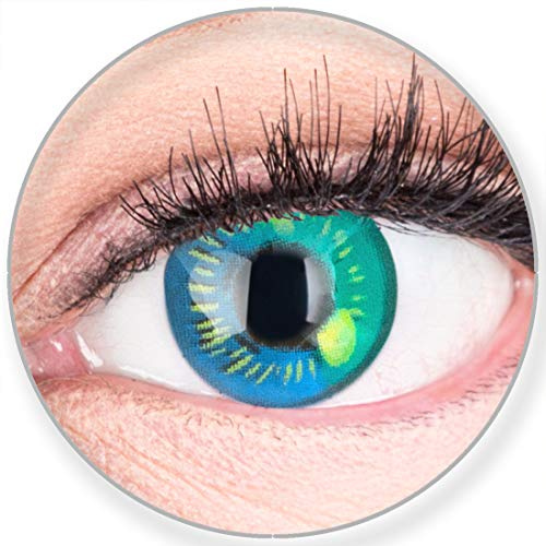 Funnylens Farbige Kontaktlinsen Hellblau Anime Türkis Circle Lenses Heroes Of Cosplay Stark Deckend Ohne Stärke mit gratis Linsenbehälter