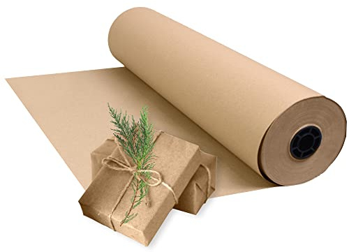 Triplast Brown Kraft Wrapping Paper - 500mm x 100m - (Pick Roll Size) - Recyclable Multipurpose Paper Roll with a Premium & Rustic Finish - For Gift Wrapping, Parcel Packing, Arts & Craft
