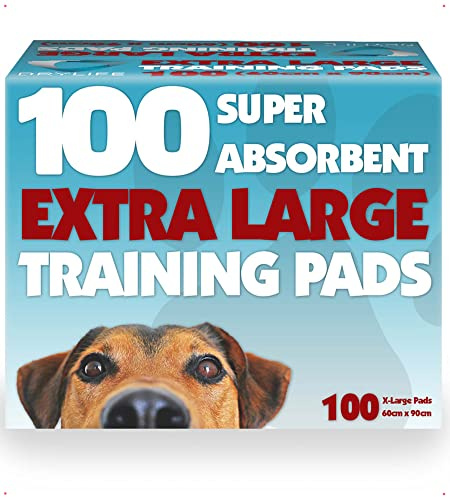 100x Drylife 60x90cm Extra groß Hund und Welpe Einweg Training Welpenunterlagen - 60cm x 90cm (100 Stück)