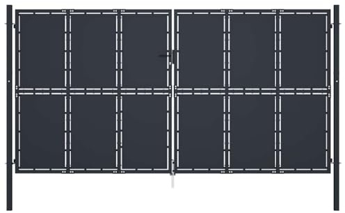 vidaXL Gartentor aus Stahl 400 x 200 cm Anthrazit