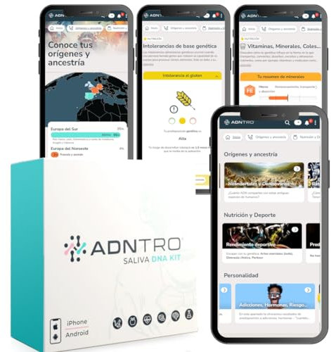 ANTRO Test del DNA Test Genetico Online Include: Origini e Antenati + Nutrizionale + Intolleranze | Espandibile: Sport, Longevità, Curiosità, Salute, Tratti di Personalità (Entry)