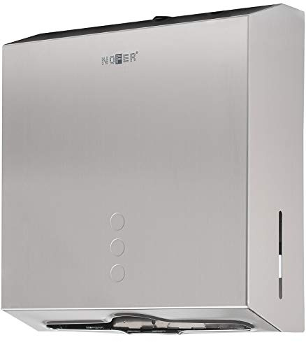 Nofer 04006.S Dispensador Papel Toalla, con Cerradura, Acero Inoxidable Satinado