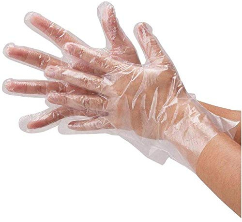 Aspect Disposable plastic transparent Hand Gloves, Polyethylene Gloves for Food | Latex Free Gloves | Clear Food Prep Gloves | Free Size (100 PACK)
