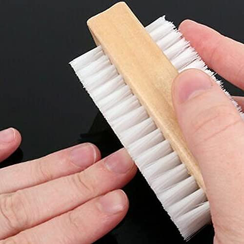 Wooden Nail Brush Scrubbing Finger Toe Washing Up Double Sided Bristles Natural (3 PCS)