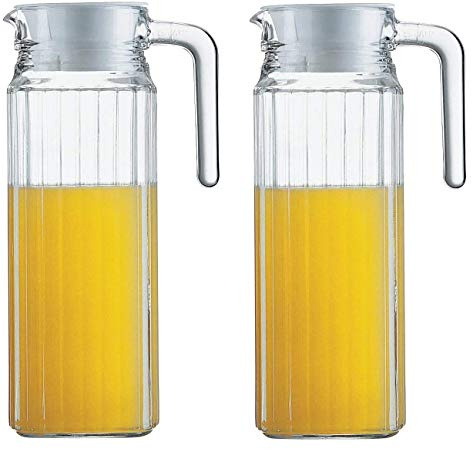 RMTL Glass Water Jug with Lid | 1.2L Capacity Transparent Glass Pitcher | Ease in Pouring | for Cold Water, Iced Tea and Juice Drink, Fridge Jug (2)