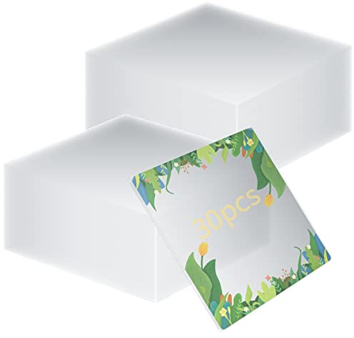 30 Fogli Lastra Acrilica Trasparente in Plexiglass, 10 cm/4 Pollici Quadrato Pannello Lastra in Plastica Acrilici Trasparenti per Display Cornici Pittura, Espositori, Progetti Vetro Acrilico