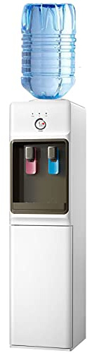 GOVITA - Dispenser Acqua Fredda E Calda,Distributore Acqua fredda a Colonnina Da Terra, Erogatore di acqua a boccioni Con cabinet Per Bevande Water Dispenser ufficio e casa (Slim)