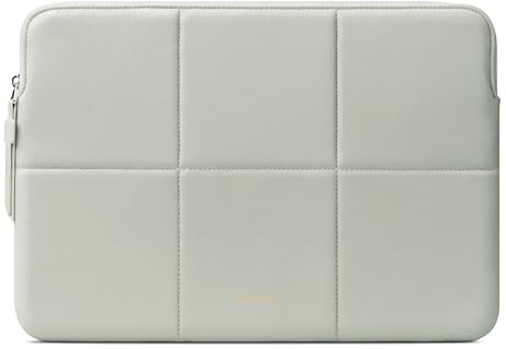 Comfyable Slim Protective Laptop Sleeve 13-14 inch Compatible for 13 inch MacBook Pro & MacBook Air M3 M2 M1, MacBook Pro 14-in M4 2024 Pro/Max M3 M2, Quilted Faux Leather Cover Case for Mac