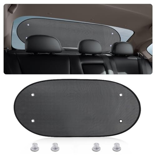 ZATOOTO Parasol Coche Trasera, Parasol Trasero con Potente Ventosa, Visera de Malla para Ventana Trasera, Protección UV, 100 x 40 cm