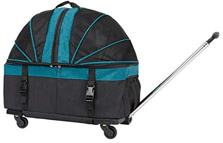 Hundetrolley, Haustiertransporter mit abnehmbaren Rädern, weiche Seiten, tragbare Tasche mit Griff für kleine und mittelgroße Hunde und Katzen, multifunktionaler rollender Hundebuggy, Haustier