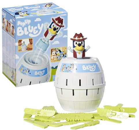 TOMY Toomies Pop Up Bluey - Licensed Bluey Game Based on Classic Pop Up Pirate - 2 to 4 Player Kids Games - Fun Family Games for Kids and Age 4+