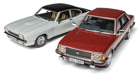 Corgi Diecast modellbilar - CC91991 Ford Capri Mk2 X-Pack, Ford Granada Mk2 2.8i Ghia, män, kvinnor och barn Souvenirpresenter från Storbritannien - Små formgjutna leksaksbilsmodeller