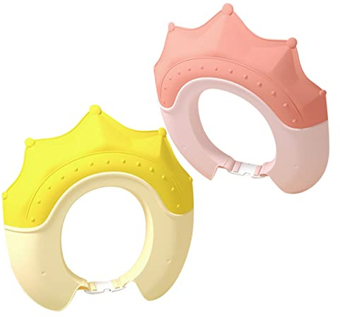 Toyvian 2 Stück Duschhauben aus Kunststoff mit Verstellbarer Passform Hautfreundlich und Leicht Niedliches Diadem Design für Kleinkind zum Schutz Beim Haarewaschen