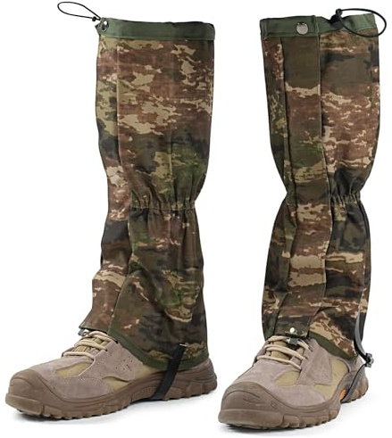 likloks Gaiters for Men & Women, Adjustable Hiking Leg Gaiters for Boots, Durable & Lightweight Gaiters for Outdoor Activities, Camo, L-XL