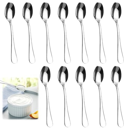 12 Stück Kaffeelöffel Edelstahl Teelöffel,10.5 cm Kleine Löffel,Spülmaschinenfest,Spiegelpoliert,Dessertlöffel Espressolöffel Löffelchen,Esslöffel Edelstahl Rostfrei für Zuhause,Küche,Restaurant