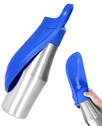 ETUCYNG 750 ML Gourde pour Chien Promenade Gourde Chien Isotherme Bouteille d'eau pour Portable Acier Inoxydable 304 Bol d'eau De Voyage pour Et Chat