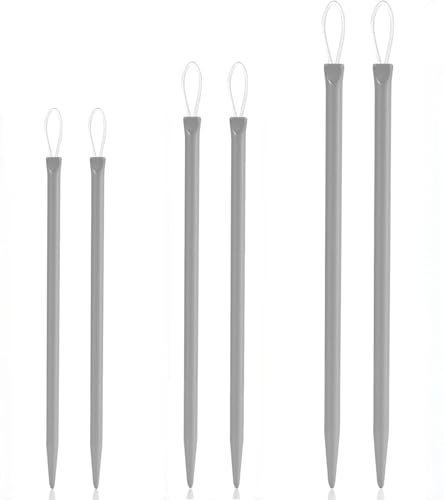 6PCS Darning Needles - Wool Needles with Nylon Threaders - Large Eye Aluminium Sewing Needles - Hand Knitting Crochet Embroidery Tools - Silver