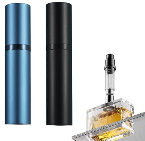 RANYAKE 2pezzi Porta Profumo da Viaggio,Nebulizzatore Profumo,Mini Atomizzatore di Profumos Ricaricabile Inferiore,Flacone da 5ml con Tappo Protettivo,per Feste,Uso Quotidiano,Party