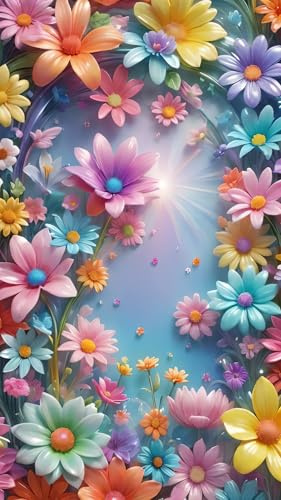 ARTGOTO Diamond Painting Extra Groß XXL Bilder Set Erwachsene,60x105 cm Blumen D,5D Diamant Painting Bilder Erwachsene mit Zubehör Für Wanddekorationen Geschenke