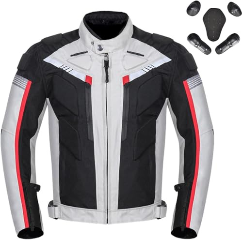 Motorradjacke Herren Mit Protektoren,Bikerjacke,Wasserdicht & Winddicht,600D Oxford,Reflektierend,Sommer Winter,Motorradbekleidung Männer Mit Herausnehmbarem Innenfutter,Fahrradbekleidung A,5XL