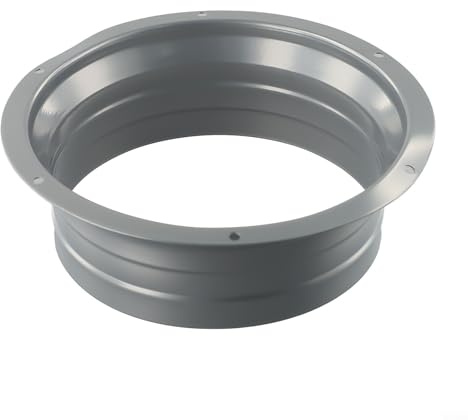 Drivstraw Runder Rohrflanschverbinder für Lüftungsschlauch, verzinktes Metall, elektrostatische Sprühoberfläche, beständig, glatter Flansch, sichere Montage, silbergrau (150 mm)