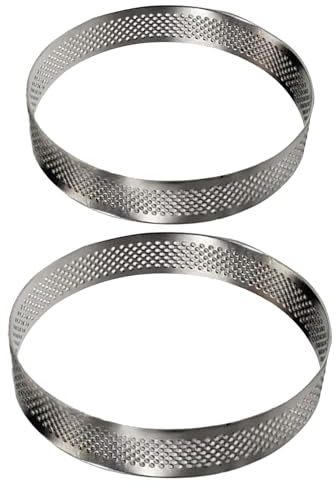 iplusmile Moules à Anneaux Cuisson 2pcs en Acier Inoxydable | Cercle Patisserie 20cm, Anneaux à Gâteaux Argenté, Moule à Gelée Annulaire