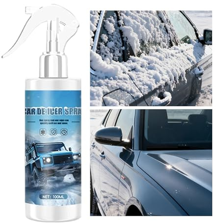 Windschutzscheiben Enteiser - 100ml Eisentferner Entfrostungsflüssigkeit | Schnellwirkendes Enteisungsspray - Für Winterliche Scheiben Spiegel Türschlösser Scheinwerfer