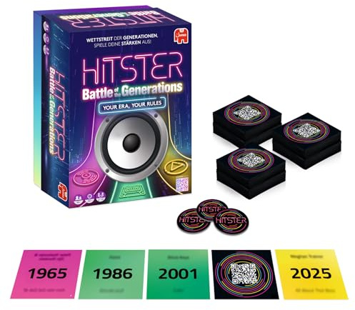 Hitster Battle of the Generations - Musik Party Brettspiel für Erwachsene | 420+ Songs aus Allen Jahrzehnten - Epochen von Vinyl über Kassette bis Streaming – App‑Verbundenes Quiz für Familien (DE)
