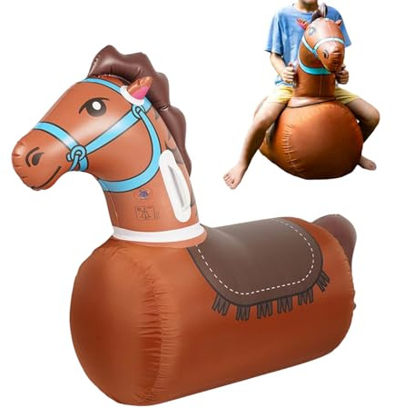 Bounce Horse – 38 X 103 X 80 cm Aufblasbarer Tierhüpfer, Realistisches Gleichgewichtstrainingspony | Robuste PVC-Hüpfhalterung Zum Spielen Im Garten Für Kinder, Und Mädchen