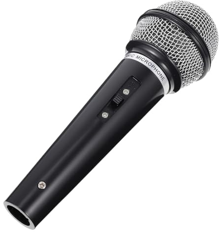 Giocattolo per microfono – ABS, microfono finto, liscio e realistico | Microfono per esercizi vocali di simulazione, giocattolo karaoke per oggetti di scena costume, gioco di ruolo