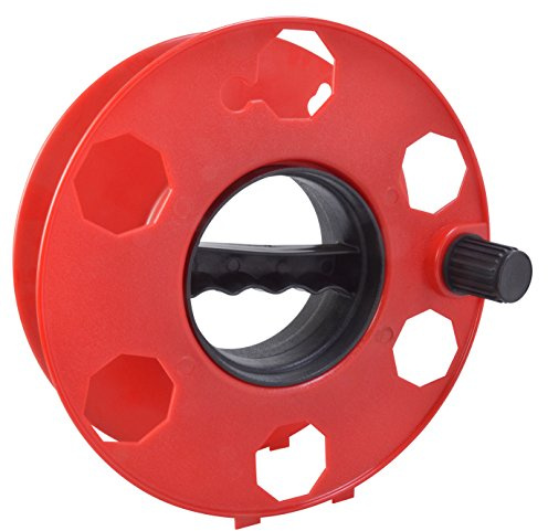 Woods Heavy Duty Cord Storage Wheel - Holds Up to 125 Feet of 16/3 or 110 Feet of 14/3 Gauge Cord - Tangle-Free Design for Extension Cords, Rope, or Hose - Orange/Black