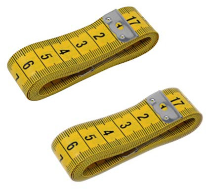 2x Schneidermaßband - Maßband - 1,50m - Fiber-Glas - Farbe: GELB