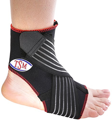 TSM Sportbandage Sprunggelenkbandage aktiv, Schwarz, L, 5186