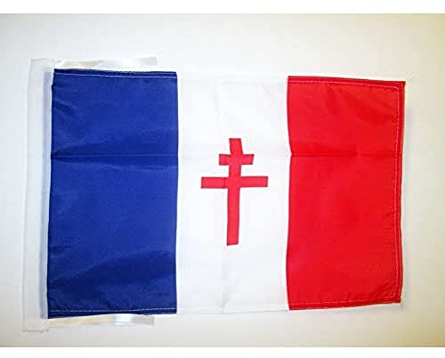 AZ FLAG Bandera Francia General de Gaulle 45x30 cm Poliéster 100D Cuerdas | Uso interior y exterior Enseña francesa France Général de Gaulle costuras dobles y bordes reforzados