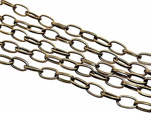 Vintage Party - Catena a maglie in bronzo anticato, 2 m, 7 x 4 mm, gioielli fai da te