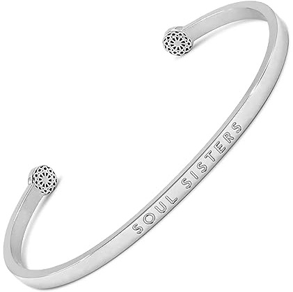 SIMPLE PLEDGE | Soul Sisters Armreif | Armband Damen mit Gravur in Silber, Gold, Roségold | Perfekt als Schmuck Geschenk | Blindgravur