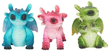 Nemesis Now - Figura Decorativa (3 Unidades, 8 cm), diseño de Dragones pequeños, Multicolor