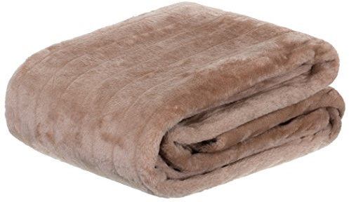 Brandsseller Felldecke Kuscheldecke Nerzfelloptik - Taupe Beige, 180 x 220
