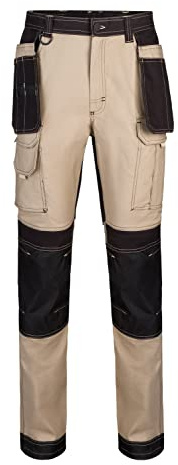 VELILLA 103019S Pantalon Canvas Stretch Beige Sable/Noir Taille L, Beige Sable et Noir, S
