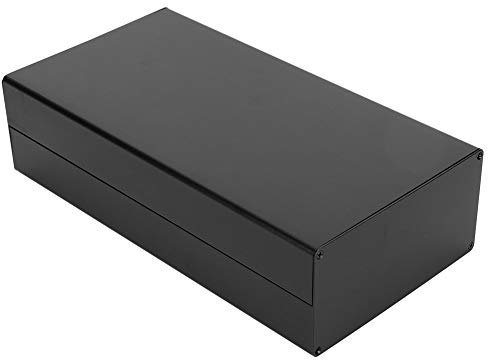 Caja de proyecto de aluminio, 80 x 160 x 300 mm Caja de aluminio Caja de conexiones de PCB Accesorio eléctrico Arena Negro Disipación de calor para GPRS