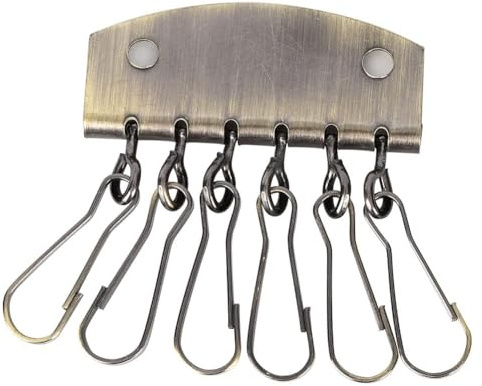 Leder Schlüsseletui 6 Haken Verschluss Clip Schlüsselring Organizer Halter DIY Schlüsselhalter Hardware Zubehör für Herstellung Leder Schlüsseletui(Bronze)