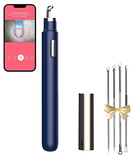 Blackhead Remover Tools with Camera Visible Pore Cleaner Waterproof Acne Comedone Whitehead Extractor Kit for iPhone/Android