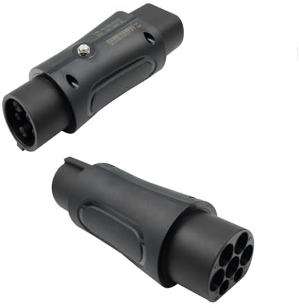 Type 2 to Type 1 Ev Charging Cable Car Charger Adapter - 32A 7.2 kW Type 2 (Power Supply Side) to Type 1 （car Port）- 1-Phase Black Connector with Protective Case