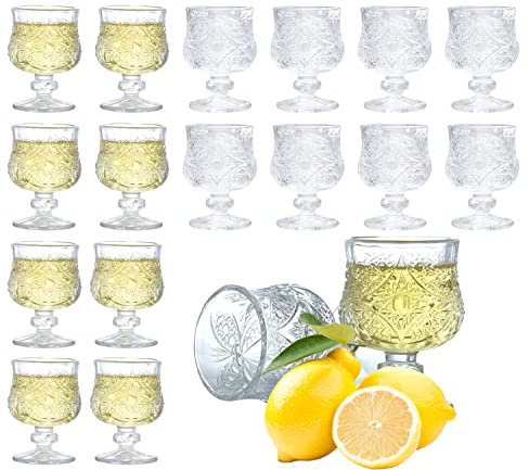 Soopiiso Set di 16 bicchieri da liquore con stelo, bicchierini da sherry, da 50 ml