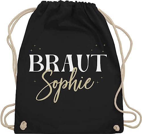 Turnbeutel Rucksack - JGA Junggesellenabschied - Braut Bride - Unisize - Schwarz - junggesellinnenabschied beutel jungesellenabschied name tasche polter rucksäcke polterabend taschen