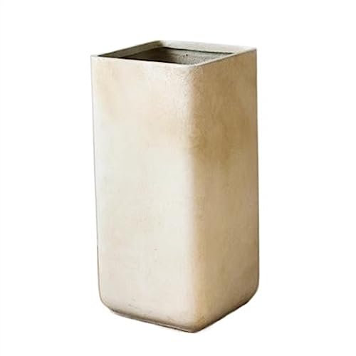 Maceta Interior Macetas Rectangulares Rectas Rectangulares Blanco Puro Cemento Falso Grandes Modelos Altos Macetas de Piso Fondo Simple con Agujeros de Drenaje Macetas Jardineras Exterior ( Size : S )