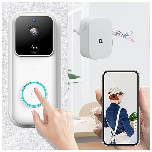 HAZARA Interphone sans Fil Exterieur Etanche, Wi-FI AméLioré (2,4/5 Ghz) Visiophone 1080P HD, Vision Nocturne, Audio Bidirectionnel,Support Cloud Et SD