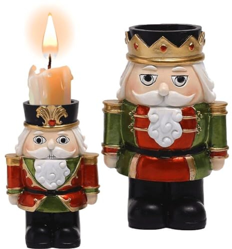 Estatua De Cascanueces, Escultura, Candelabro, Adornos, 2 Unids/Set, Candelabro De Navidad para Decoraciones