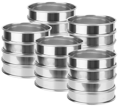 JOIKIT 20 Pcs 10cm Crumpet Rings, 4 Inch Non Stick English Muffin Rings, Mousse Rings, Stainless Steel Double Rolled Tart Ring for Baking