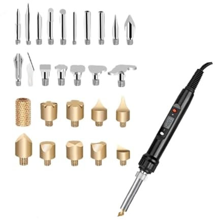 DIY Wood Burning/Carving Set, Wood/Leather Burning Set—58 pcs Copper Mold, Wood Craft DIY Embossing Carving, Wood Burning Kit Letter Wood Burning Tip (Color : B)